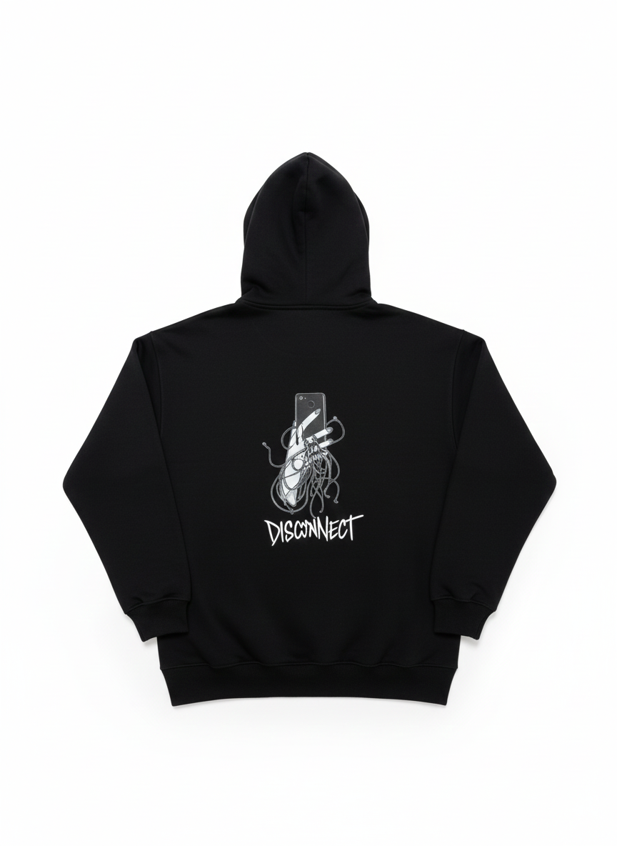 DISCONNECT BLACK HOODIE