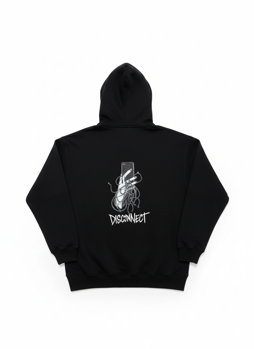 DISCONNECT BLACK HOODIE